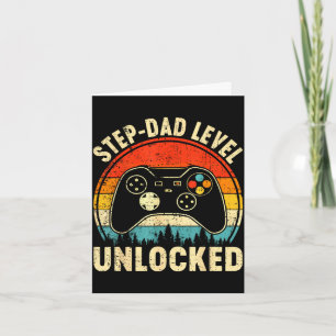 Step-dad level unlocked father's day video gaming card