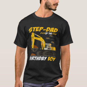 Step-Dad Of The Birthday Boy Construction Birthday T-Shirt