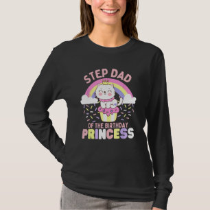 Step Dad of the Birthday Princess Cute Cat on a Cu T-Shirt