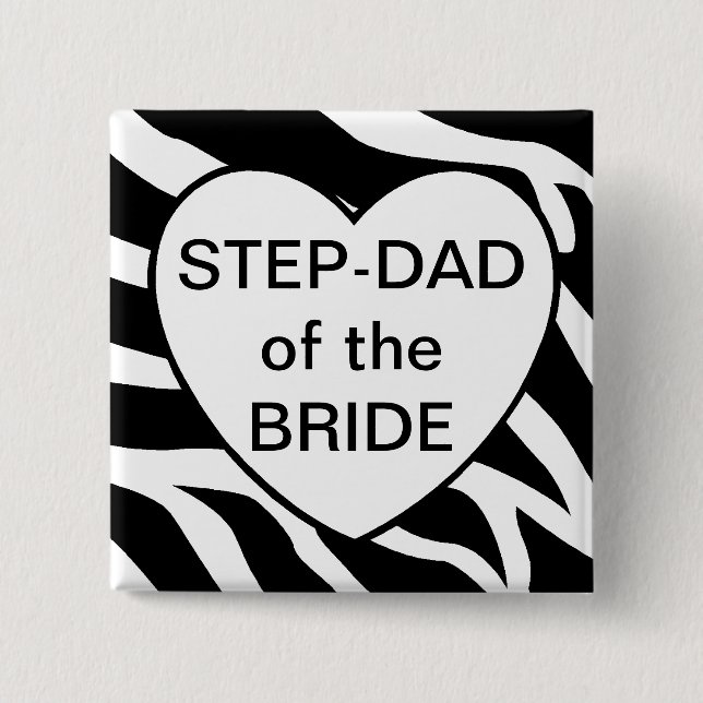 Step Dad Of The Bride 15 Cm Square Badge (Front)