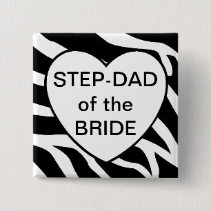Step Dad Of The Bride 15 Cm Square Badge