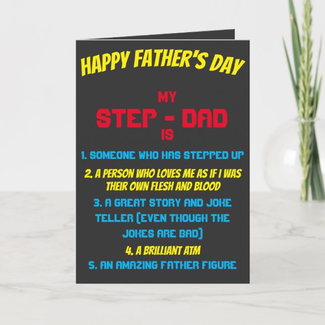 Step Dad Quote Father's Day Card (Front)