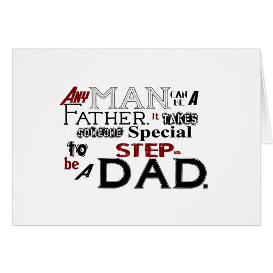 Step Dad Quote Fathers Day Greeting Card  Zazzle