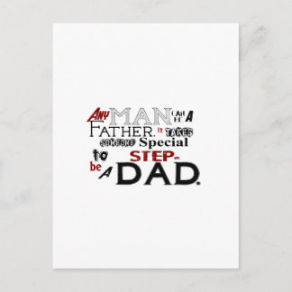 Step Dad Quote Fathers Day Postcard