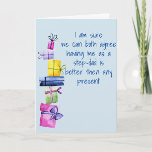 Step-Dad To Step-Son Step-Daughter Birthday Funny Holiday Card
