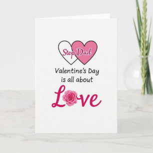 Step Dad Valentine Pink Hearts Card