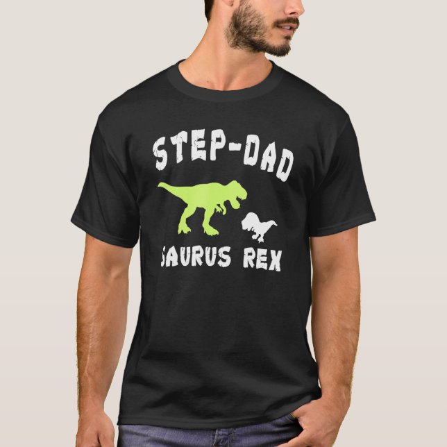 Step-Dadsaurus Rex 2 Kids Sunset For Fathers Day T-Shirt (Front)