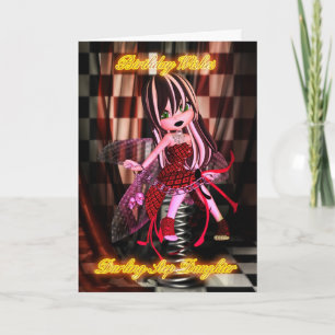 Step Daughter birthday with Moonies Cutie Pie Goth Card