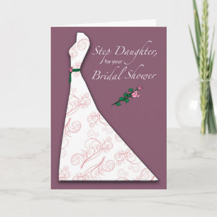 Step Daughter, Bridal Shower Dress Silhouette Plum Invitation