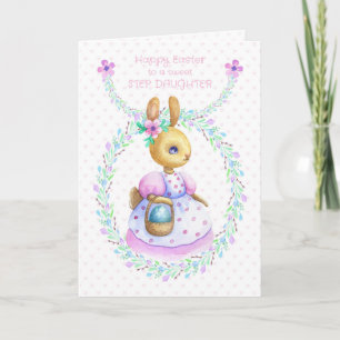 Step Daughter Easter Bunny with Basket Coloured Card