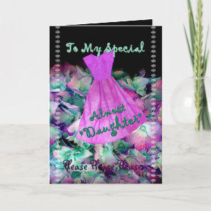 STEP DAUGHTER Flower Girl Purple Dress and Flowers Invitation