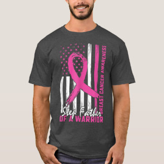 Step father Breast Cancer Support Step dad Warrior T-Shirt