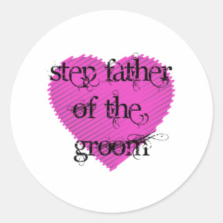 Step Father of the Groom Classic Round Sticker