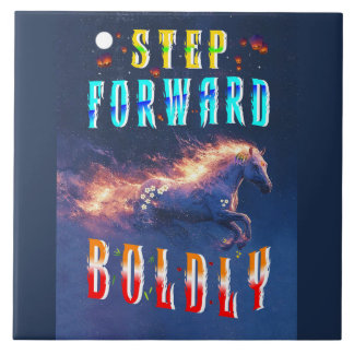 Step Forward Boldly Ceramic Tile