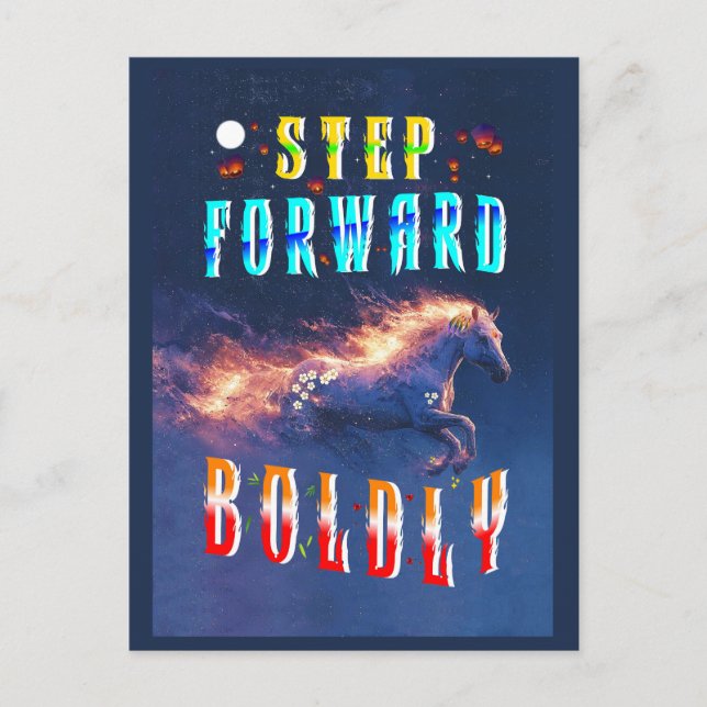 Step Forward Boldly Holiday Postcard (Front)