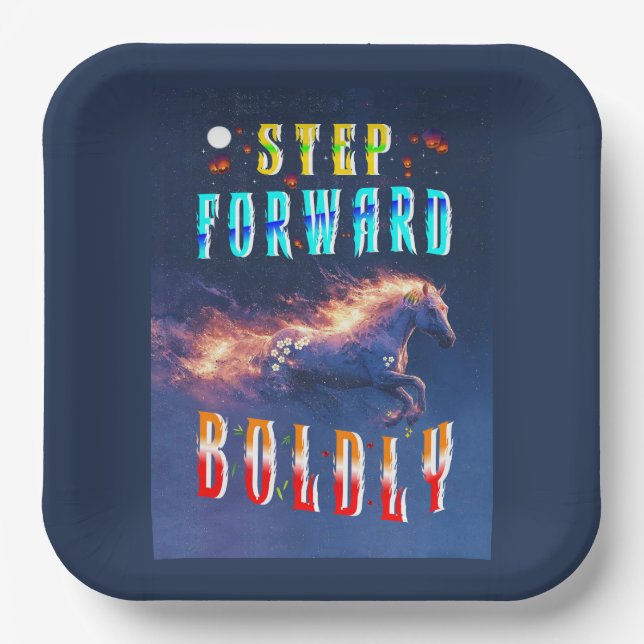 Step Forward Boldly Paper Plate (Front)