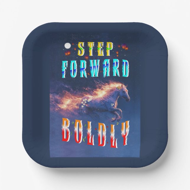 Step Forward Boldly Paper Plate (Front)
