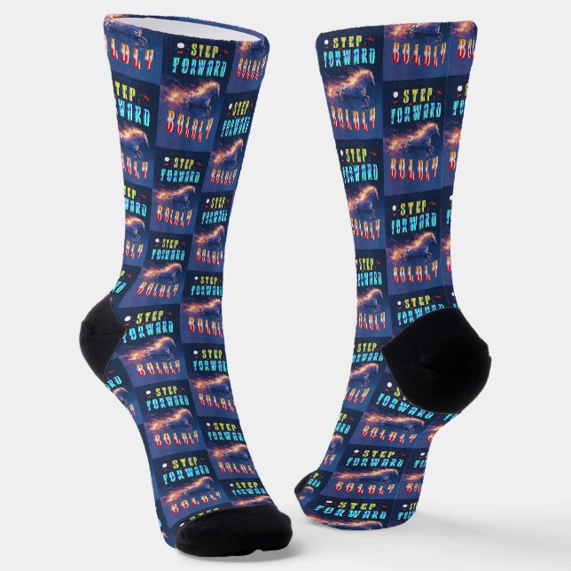 Step Forward Boldly Socks (Angled)