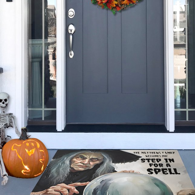 Step in for a Spell Custom Name Doormat (Add your family name to this fun doormat and invite your guests to step in for a spell.)