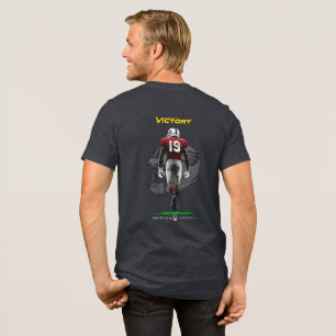 Step Into Victory American Football (2) Men Tri-Blend Shirt