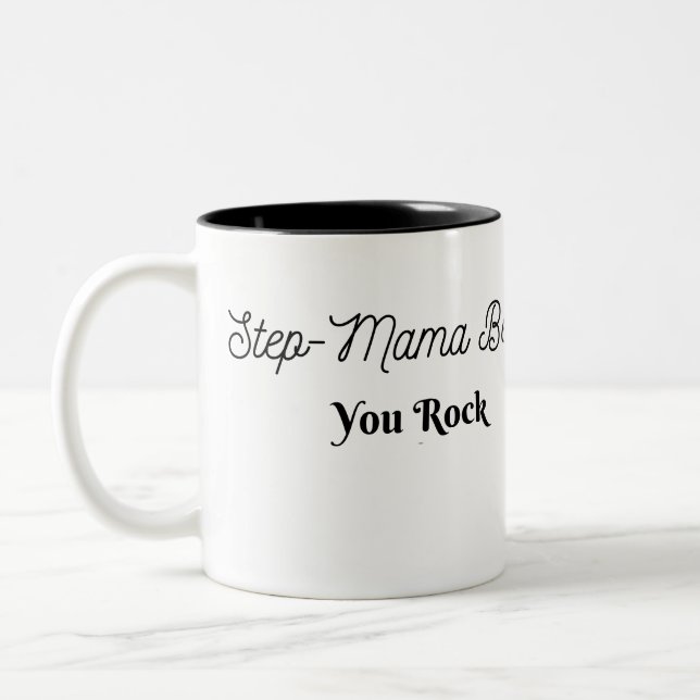 Step-Mama Bear, You Rock Two-Tone Coffee Mug (Left)