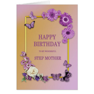 Step Mother Birthday Flowers and Butterflies