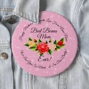 Step Mother Bonus Mum Mothers Day Colossal Badge