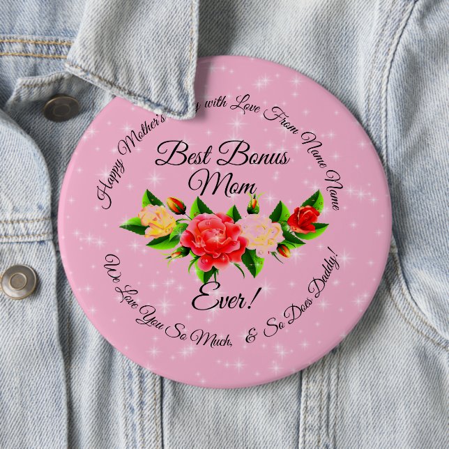 Step Mother Bonus Mum Mothers Day Colossal Badge (In Situ)