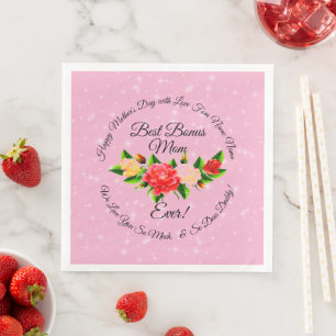 Step Mother Bonus Mum Mother's Day Napkin