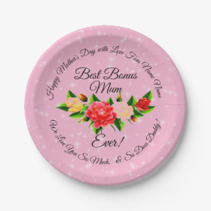 Step Mother Bonus Mum Mother's Day Small 7" Paper Plate