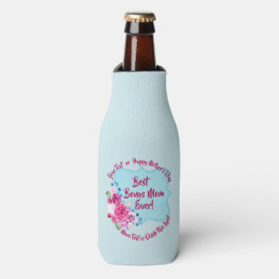Step Mothers Day Bonus Mum Change Text Bottle Cooler