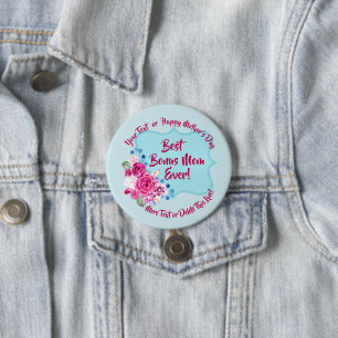 Step Mothers Day Bonus Mum Change Text Large 7.5 Cm Round Badge