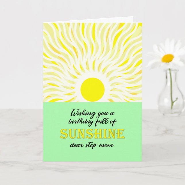 Step Mum Birthday Bright Sunshine Card (Small Plant)