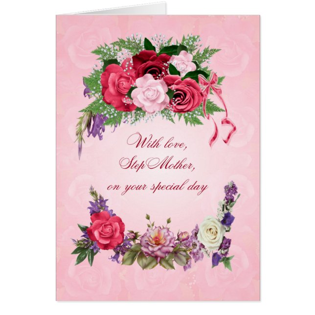 Step Mum Birthday Gorgeous Roses (Front)