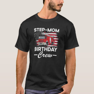 Step Mum Crew Fireman American Flag Thin Red Line T-Shirt