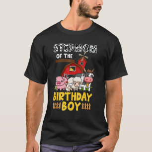 Step Mum Of The Birthday Boy Farming Cow Family Ma T-Shirt