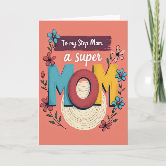 Step Mum Quilted Letters Card (Front)