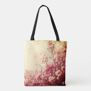 Step Out in Style With Beautiful Pink Flowers on a Tote Bag