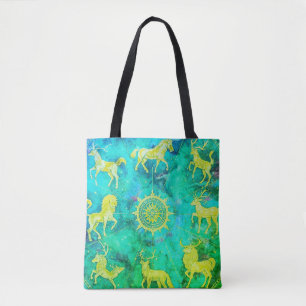 Step Out in Style With This Green + Gold Tote Bag