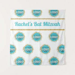 Step & Repeat Bat Mitzvah ADD YOUR LOGO Backdrop Tapestry
