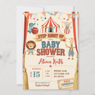 Step Right Up Circus Baby Shower Invitation