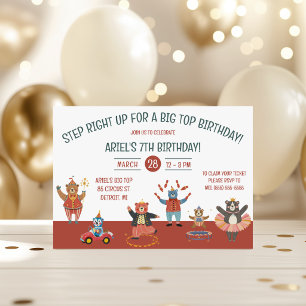 Step Right Up for a Big Top Birthday! Circus Party Invitation