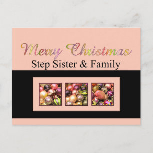 Step sister & Family Merry Christmas card