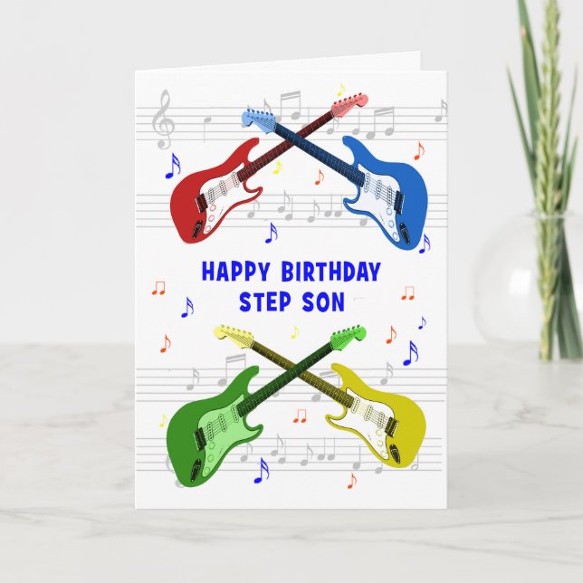 Step Son Guitars Birthday Card (Front)