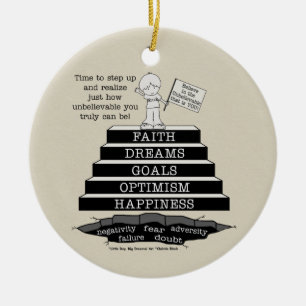 Step Up Ceramic Ornament