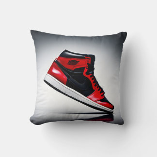 Step Up Your Style: Red & Black High-Top  Cushion