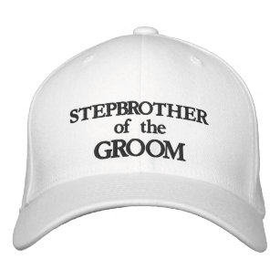 Stepbrother of the Groom black white wedding  Embroidered Hat