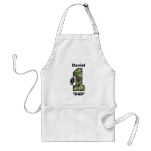 STEPDAD Number One CAMO Big Number V12 Standard Apron