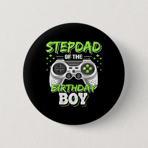 Stepdad Of Birthday Boy Matching Video Game Birthd 6 Cm Round Badge