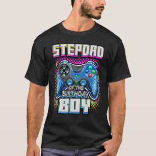 Stepdad Of The Birthday Boy Matching Family Video T-Shirt